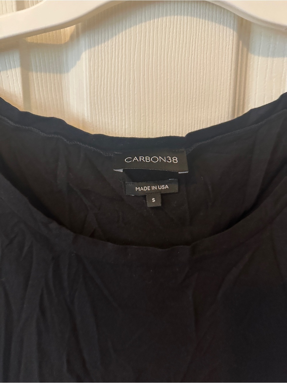 Carbon38 Black Scoop Neck Short Sleeve Top with flaw - Picture 7 of 8